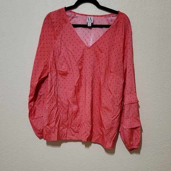 Worthington Tops - Worthington Pink Ruffled Blouse with Relaxed Fit